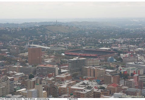 Ellis Park Stadium. View from Carlton Centre